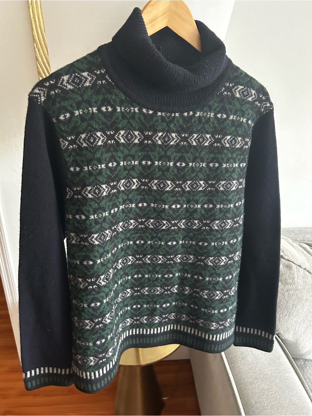 JW Anderson x Uniqlo Sweater Womens L Turtleneck Wool Fisherman Fair Isle - Picture 5 of 11
